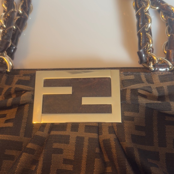 Fendi Brown FF Zucca Logo Shoulder Bag - Picture 6 of 10